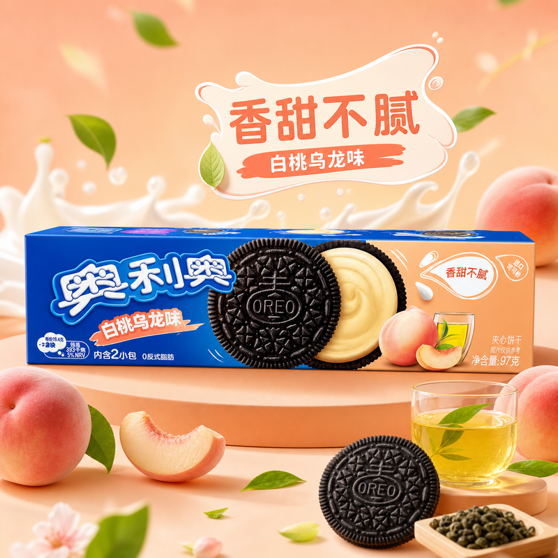 Oreo PEACH & OOLONG Sandwich Cookies (CHINA) 97g
