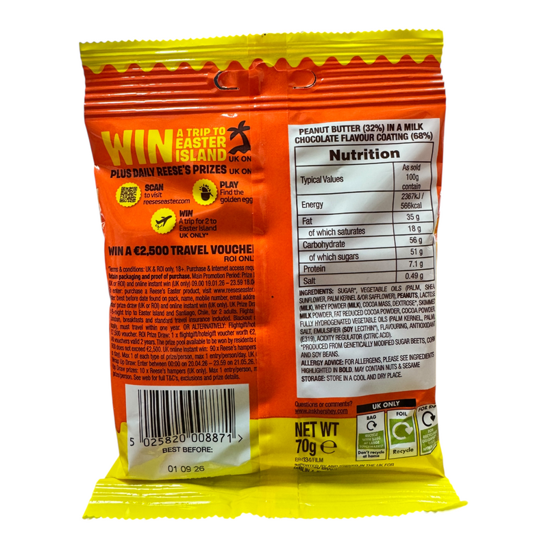 Reese's Peanut Butter Filled Mini Bunnies 7 Pack 70g