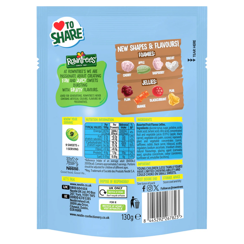 Rowntree's Randoms Sleigh-Tastic Sweets Sharing Bag 130g