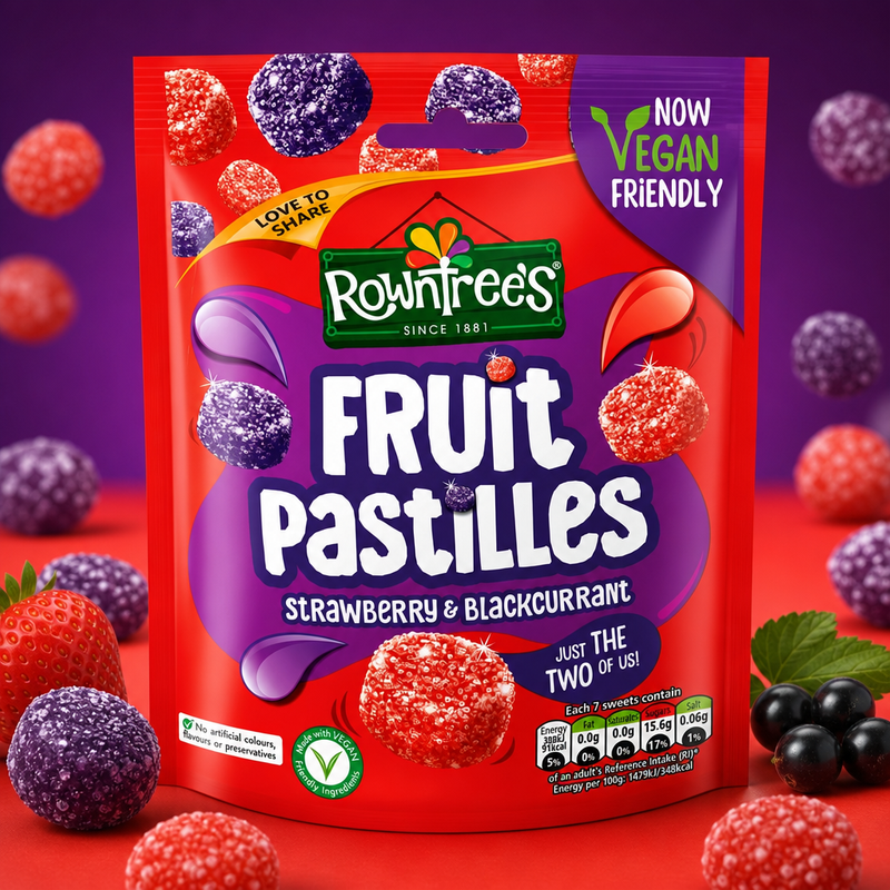 Rowntree's Fruit Pastilles Strawberry & Blackcurrant Sharing Pouch 143g