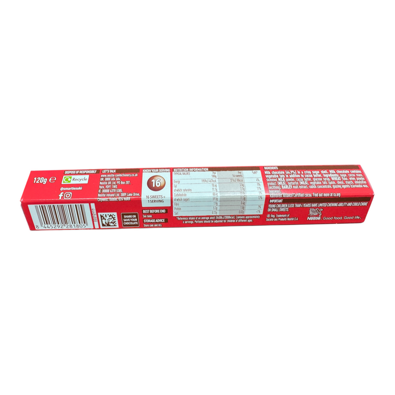 Smarties Reindeer Drops Milk Chocolate Giant Tube 120g
