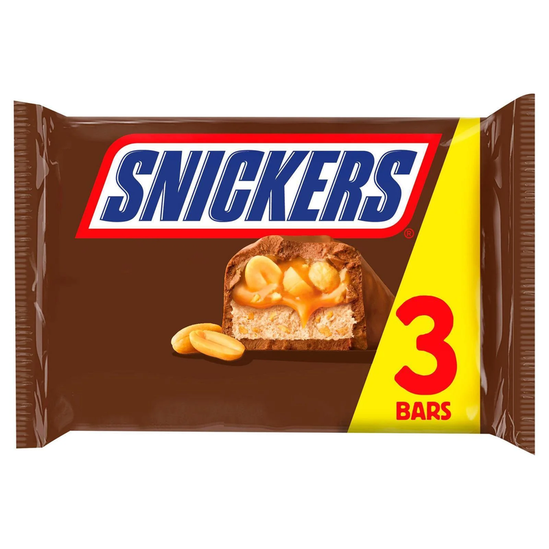 Snickers Peanut Multipack Chocolate Bars 3 Pack 150g