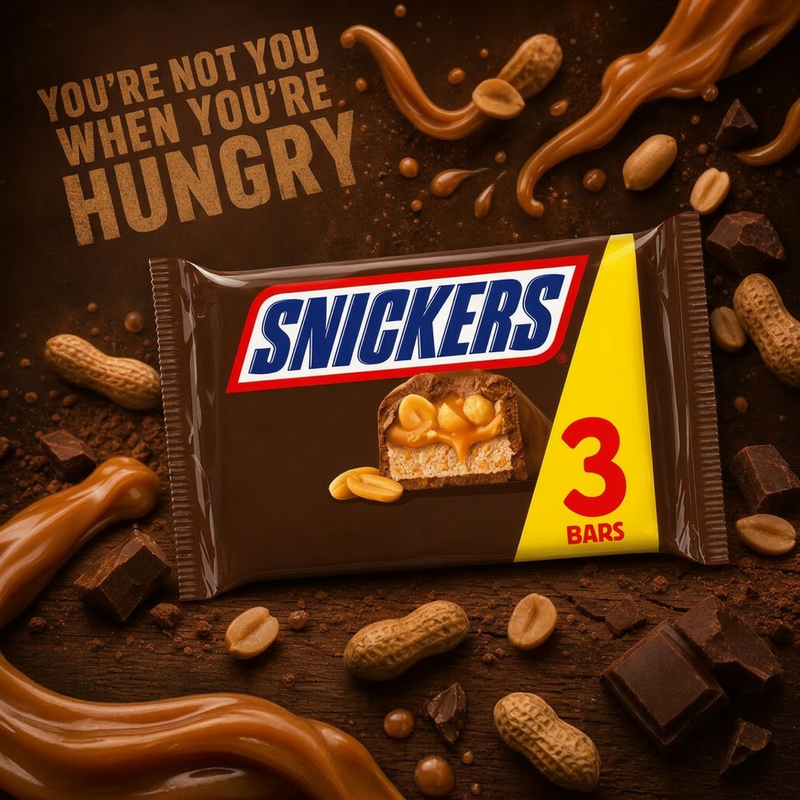Snickers Peanut Multipack Chocolate Bars 3 Pack 150g