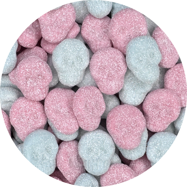 Sour Bubblegum Skulls Vegan Gummies