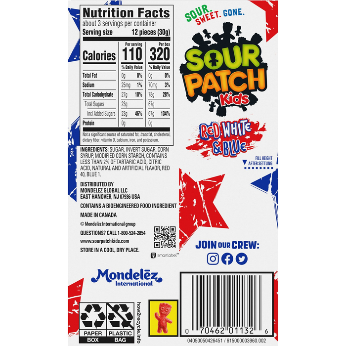 Sour Patch Kids RED, WHITE & BLUE (USA) 87g