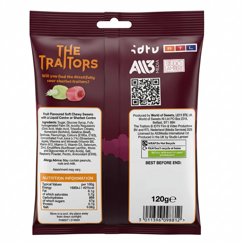 THE TRAITORS Chews Sweet or Sour? Share Bag 120g