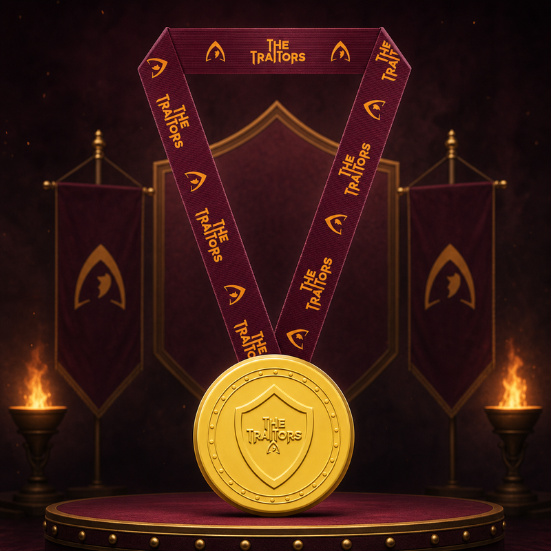 THE TRAITORS Milk Chocolate Shield Medallion Lanyard 26g