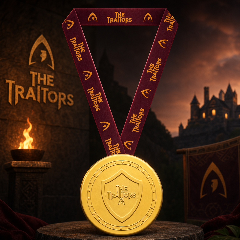 THE TRAITORS Milk Chocolate Shield Medallion Lanyard 26g