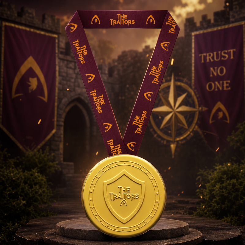 THE TRAITORS Milk Chocolate Shield Medallion Lanyard 26g