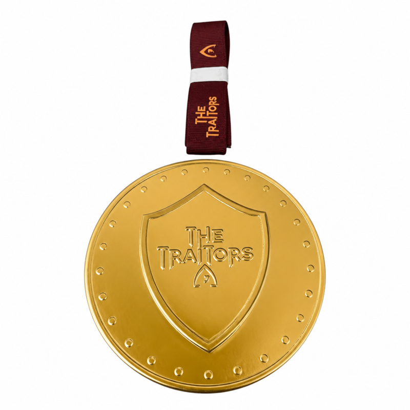 THE TRAITORS Milk Chocolate Shield Medallion Lanyard 26g