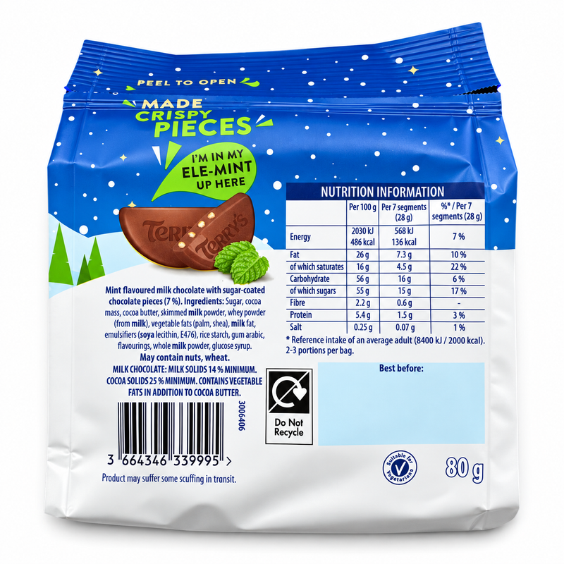 Terry's Chocolate Mint Crisp Minis Bag 80g