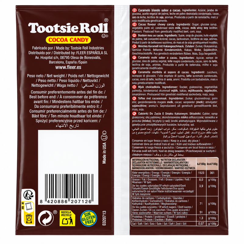 Tootsie Roll Cocoa Flavour Chewy Candy Bag (USA) 100g