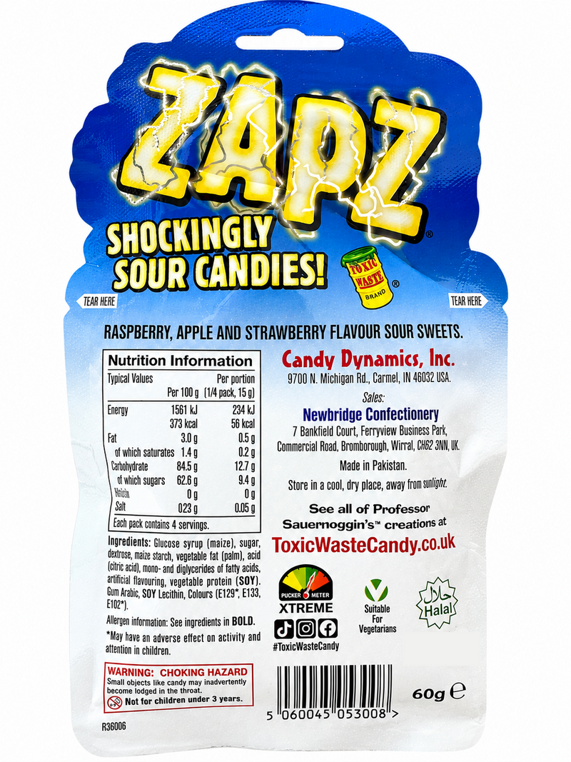 Toxic Waste Zapz Shockingly Sour Candy 60g