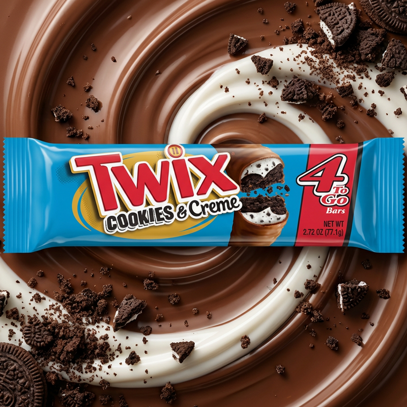 Twix Cookies & Creme Milk Chocolate Bar (USA) Share Size 77.1g