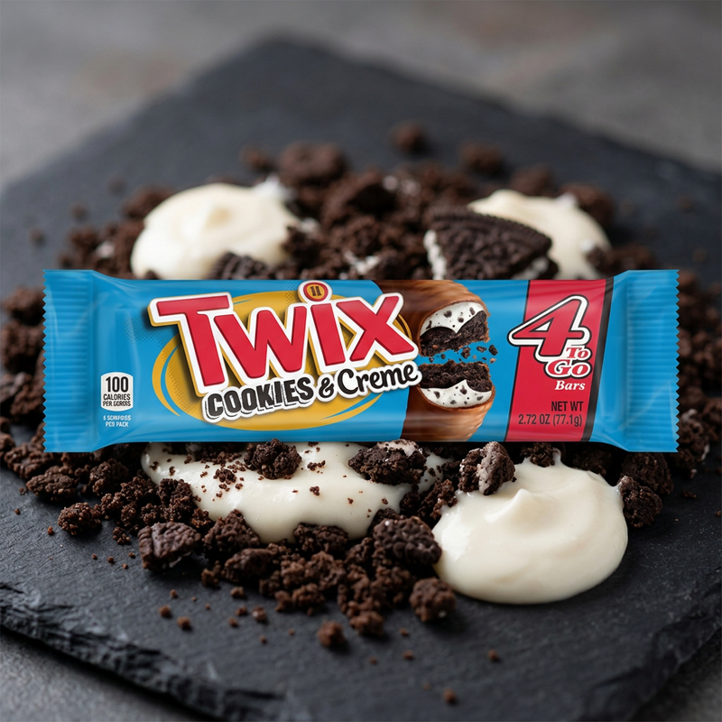 Twix Cookies & Creme Milk Chocolate Bar (USA) Share Size 77.1g
