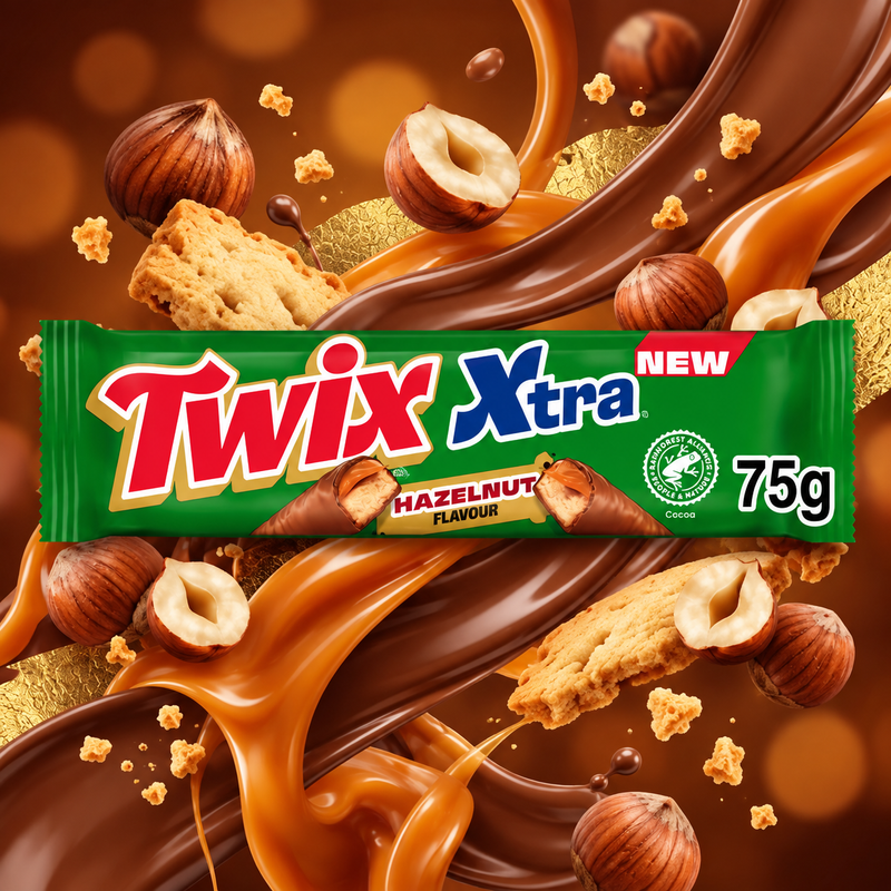 Twix Xtra Hazelnut Milk Chocolate Bar 75g