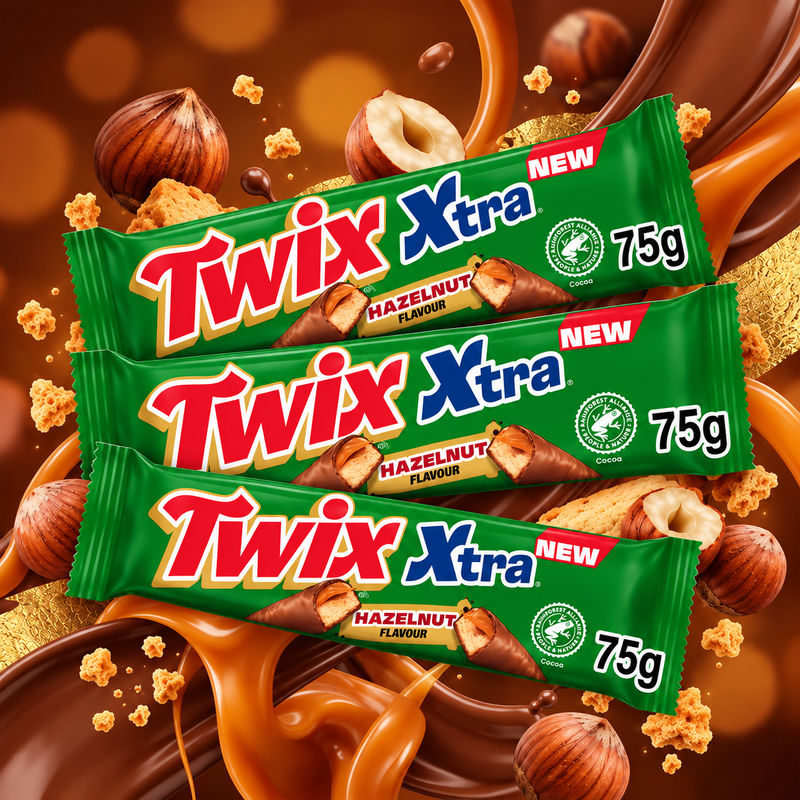 Twix Hazelnut Milk Chocolate Bar 3 Pack 3x75g