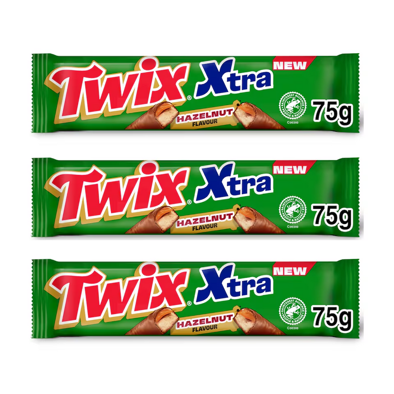 Twix Hazelnut Milk Chocolate Bar 3 Pack 3x75g