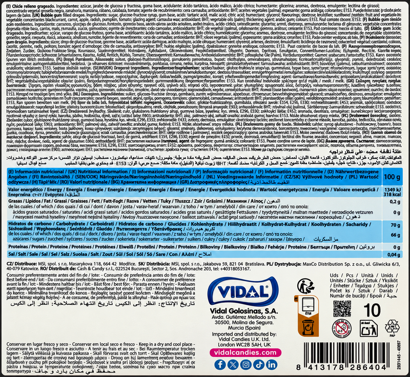 Vidal BLOOD Balls Liquid Filled Bubblegum 10 Pack