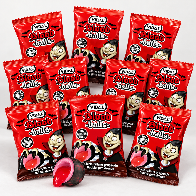 Vidal BLOOD Balls Liquid Filled Bubblegum 10 Pack