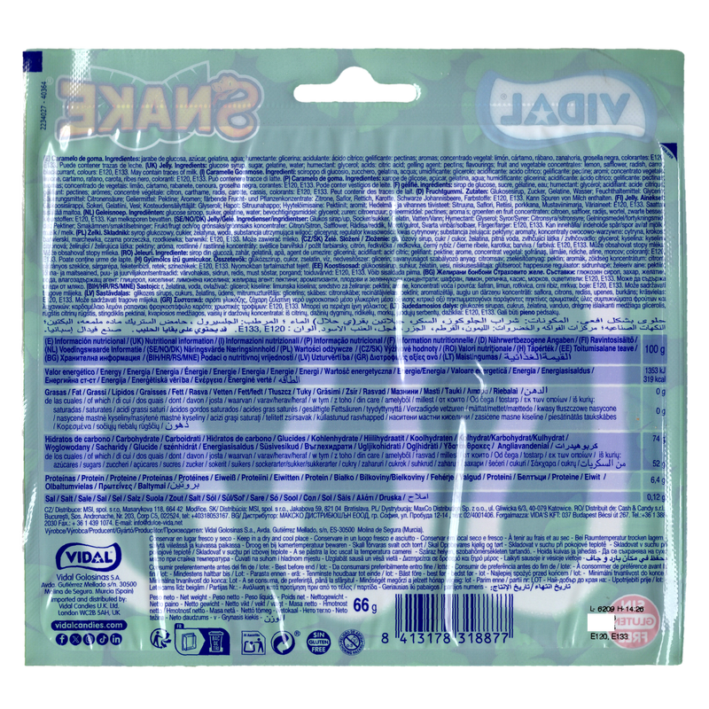Vidal Giant Jelly Snake 1 Metre Long 66g