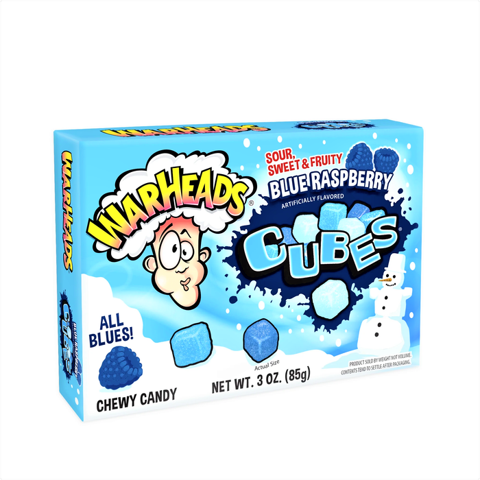 WARHEADS Christmas Blizzard Blue Raspberry Cubes 85g