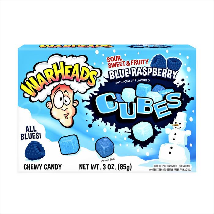 WARHEADS Christmas Blizzard Blue Raspberry Cubes 85g