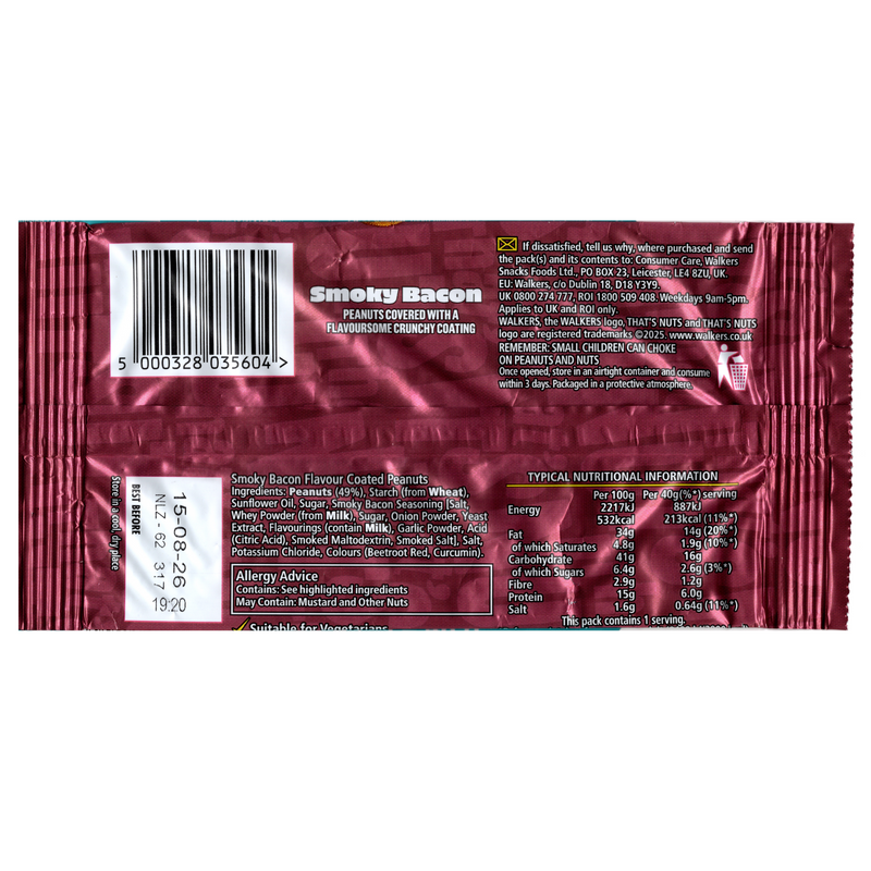 Walkers That's Nuts Smoky Bacon 2x40g