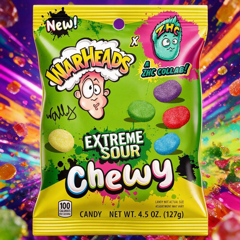 Warheads Extreme Sour CHEWY ZHC COLLAB Gummies Bag (USA) 127g