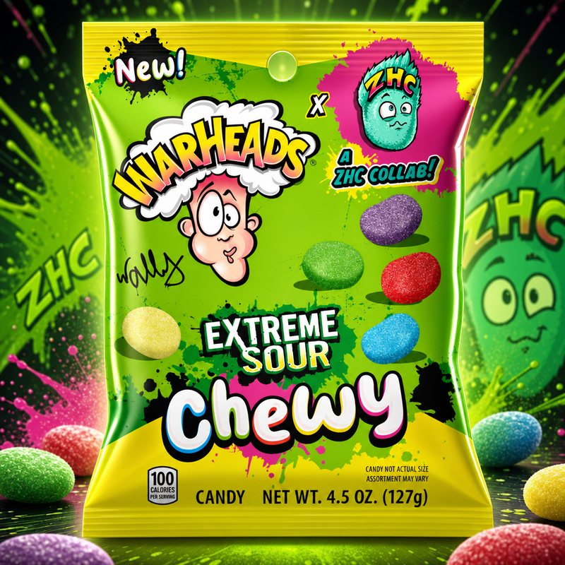 Warheads Extreme Sour CHEWY ZHC COLLAB Gummies Bag (USA) 127g