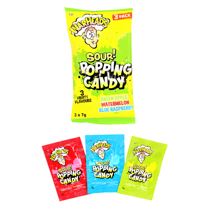 Warheads Sour Popping Candy 3 Pack 21g