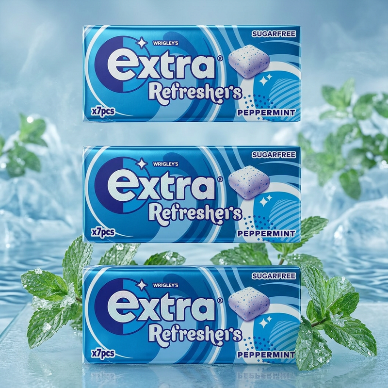 Wrigley's Extra Refreshers Peppermint 21 Piece Chewing Gum (3X15.6g)