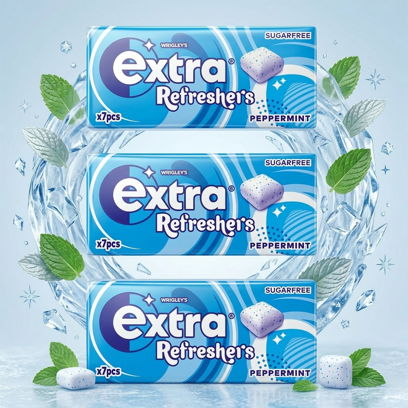 Wrigley's Extra Refreshers Peppermint 21 Piece Chewing Gum (3X15.6g)
