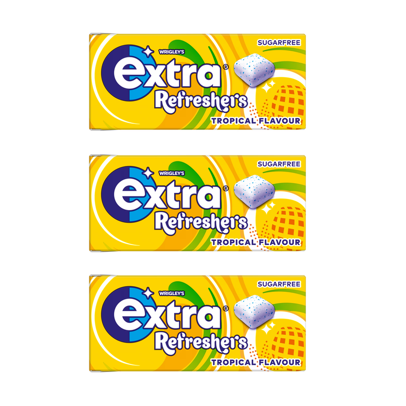 Wrigley's Extra Refreshers Tropical 21 Piece Chewing Gum (3X15.6g)