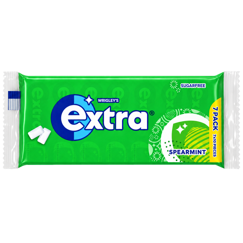 Wrigley's Extra Spearmint Chewing Gum 7 Pack Sugar Free 7x14g