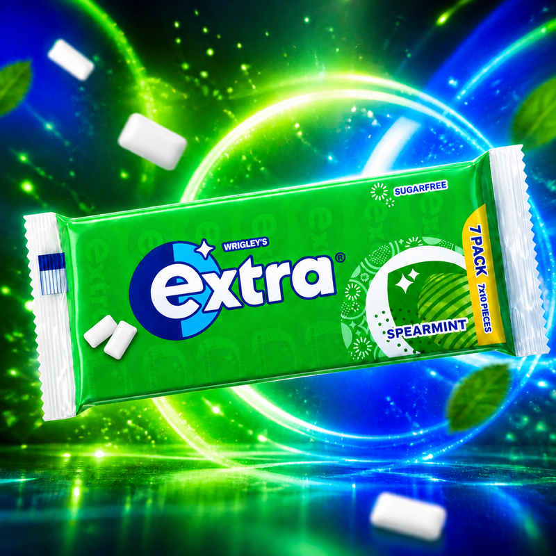 Wrigley's Extra Spearmint Chewing Gum 7 Pack Sugar Free 7x14g
