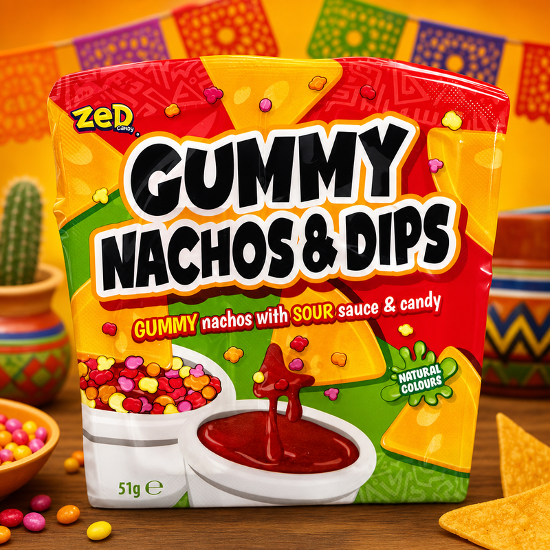 Zed Candy Gummy Nachos & Dips 51g