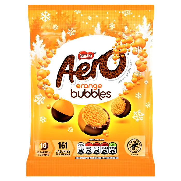 Aero Bubbles XMAS Orange Chocolate Share Bag 70g - Happy Candy UK LTD