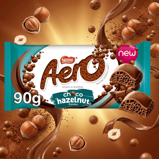 Aero Choco Hazelnut Flavour Milk Chocolate Sharing Bar 90g
