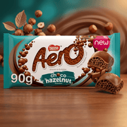 Aero Choco Hazelnut Flavour Milk Chocolate Sharing Bar 90g