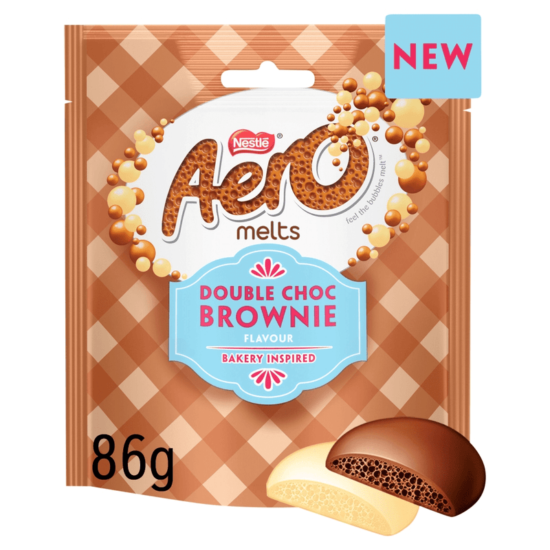 Aero Melts Double Chocolate Brownie Share Bag 86g - Happy Candy UK LTD
