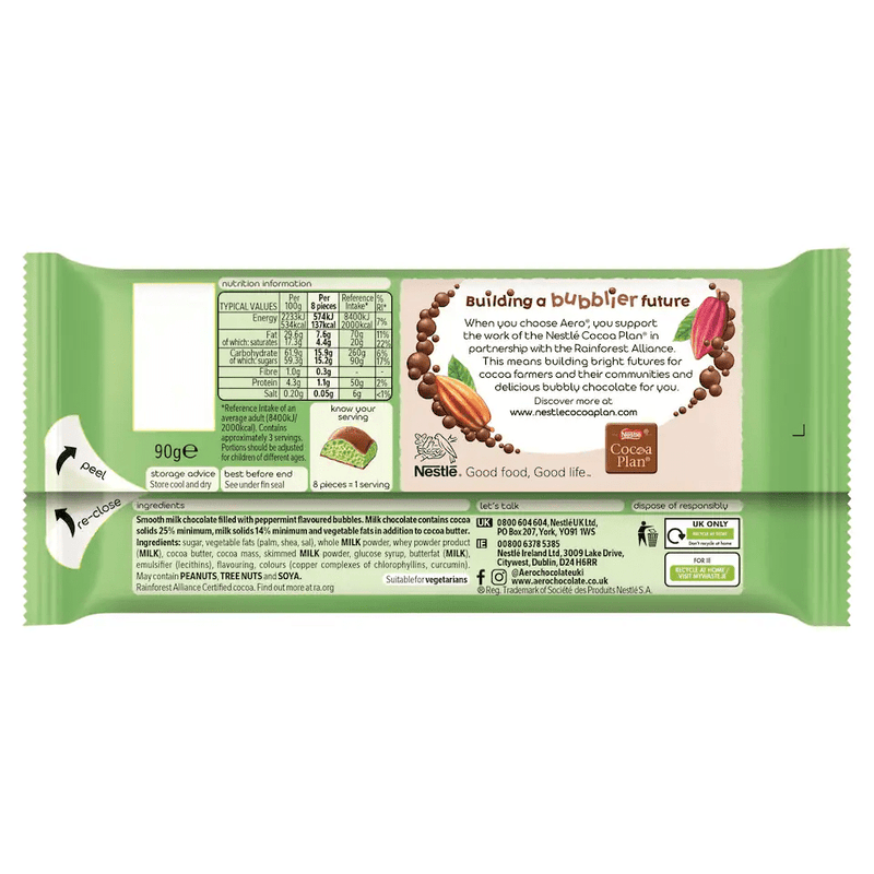 Aero Peppermint Mint Chocolate Sharing Bar 90g