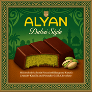 Alyan Dubai Style KUNAFA PISTACHIO Milk Chocolate Bar (IMPORT) 100g - Happy Candy UK LTD