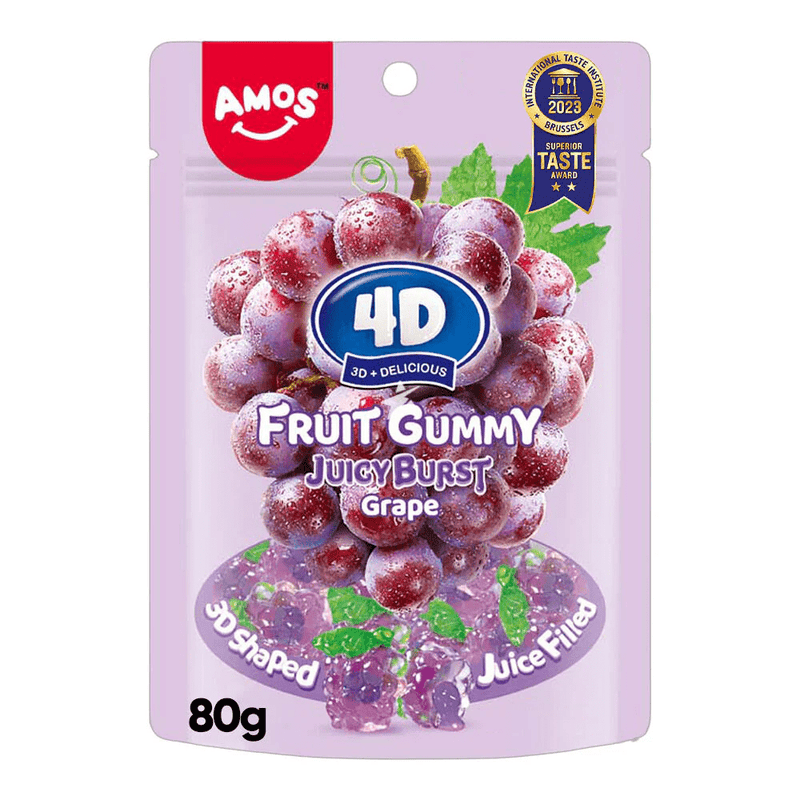 AMOS 4D Grape Burst Fruit Gummy 80g