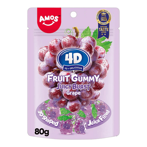 AMOS 4D Grape Burst Fruit Gummy 80g