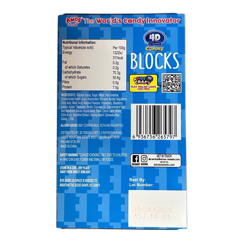 Amos 4D Gummy Blocks Theatre Box 100g - Happy Candy UK LTD
