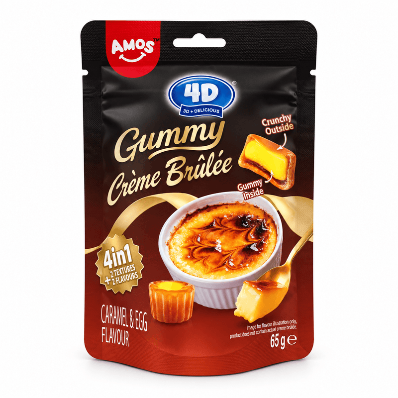 Amos 4D Gummy Creme Brulee Pouch 65g