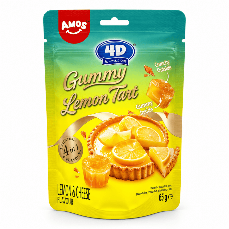 Amos 4D Gummy Lemon Tart Pouch 65g