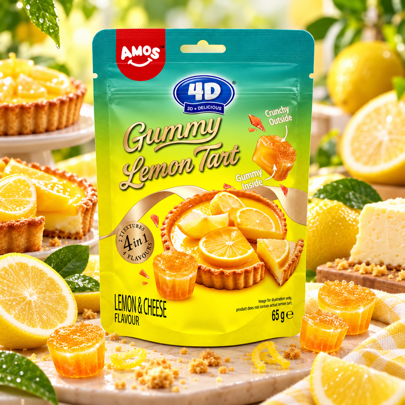 Amos 4D Gummy Lemon Tart Pouch 65g