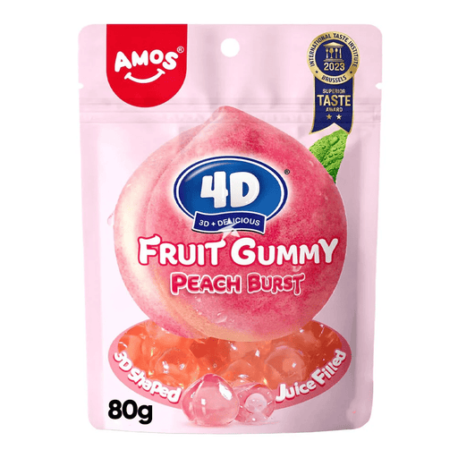 AMOS 4D Peach Burst Fruit Gummy 80g